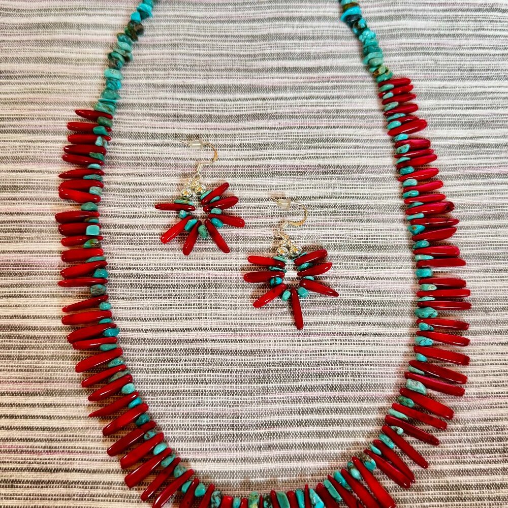 Turquoise/Coral Necklace